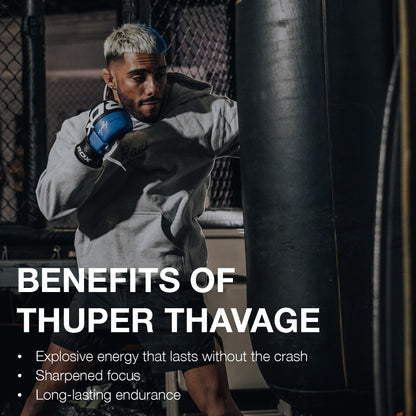 RAW Thuper Thavage Pre Workout Powder - High-Stim Preworkout with Creatine, Beta Alanine, L-Citrulline & Caffeine - Chris Bumstead Gym & Fitness Supplement for Men & Women - Watermelon Grape