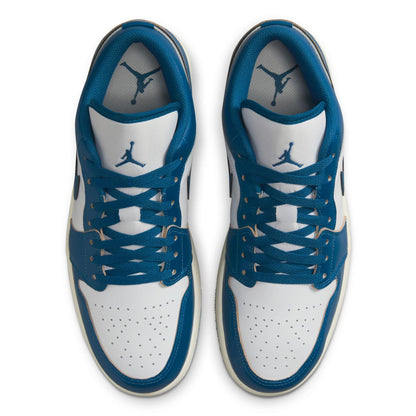 NIKE Air Jordan 1 Low SE Men's Shoes (FN5214-141, White/Blue Grey/Sail/Industrial Blue) Size 13