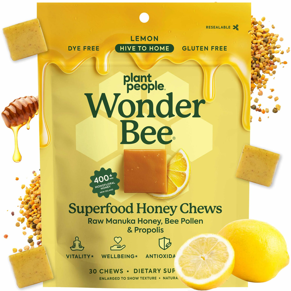 Plant People WonderBee Super Mushroom Manuka Honey Chews 30ct