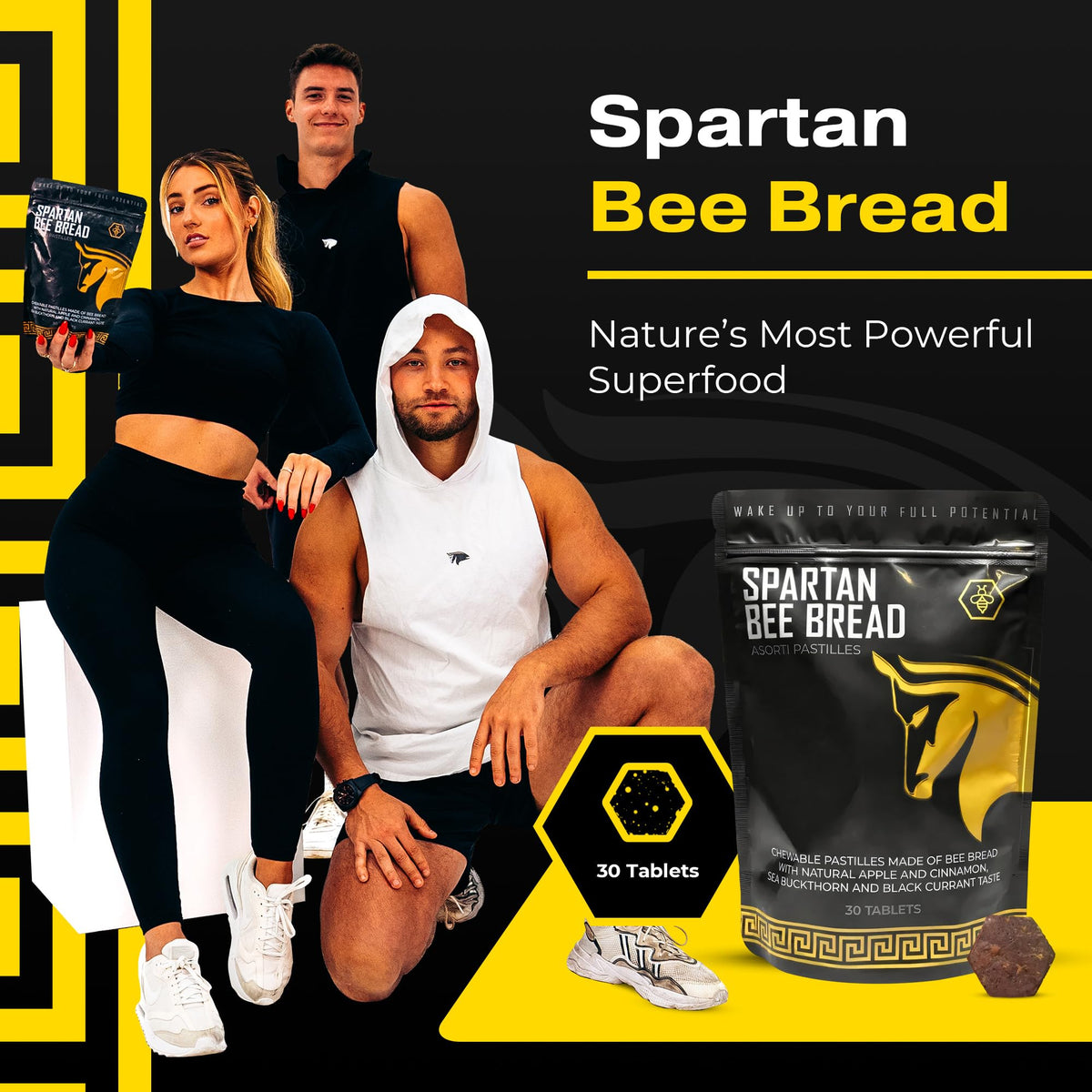 Spartan Bee Bread Chewables Natural Multivitamin | High Absorption Organic Bee Pollen