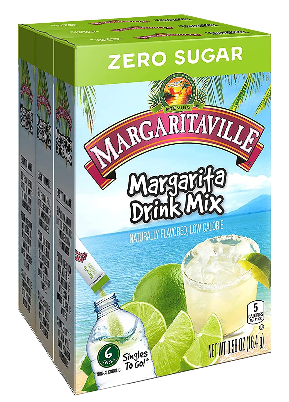 Margaritaville Singles To Go Drink Mix, Non-Alcoholic Powder Sticks (Pina Colada)