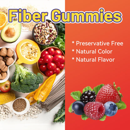 Fiber Gummies, Dietary Fiber , for Women and Men, 60 Count Gummies | Fiber Gummies, Dietary Fiber, for Women and Men, Gut Health Support,Mixed Berry and Strawberry Flavor, 60 Count Gummies