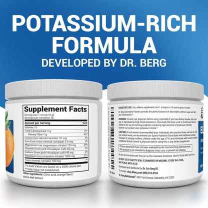 Dr. Berg Zero Sugar Hydration Keto Electrolyte Powder - Enhanced w/ 1000 mg of Potassium & Real Pink Himalayan Salt (NOT Table Salt) - Raspberry & Lemon Flavor Hydration Drink Supplement, 100 Servings
