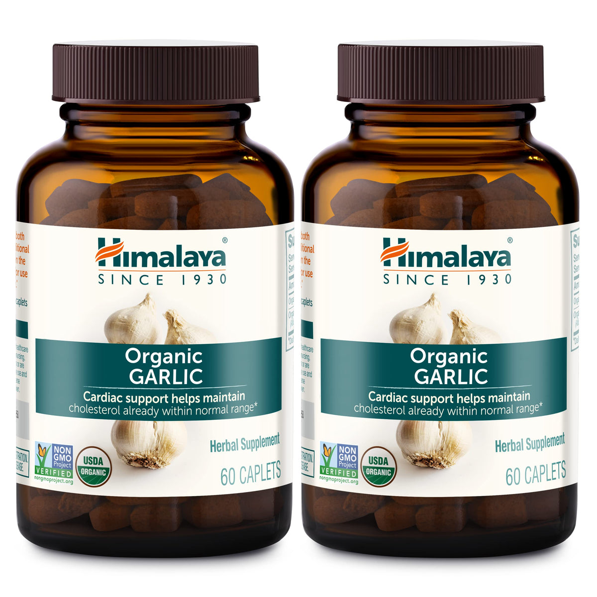 Himalaya USDA Organic Garlic Supplements, 1400 mg, 60 Caplets