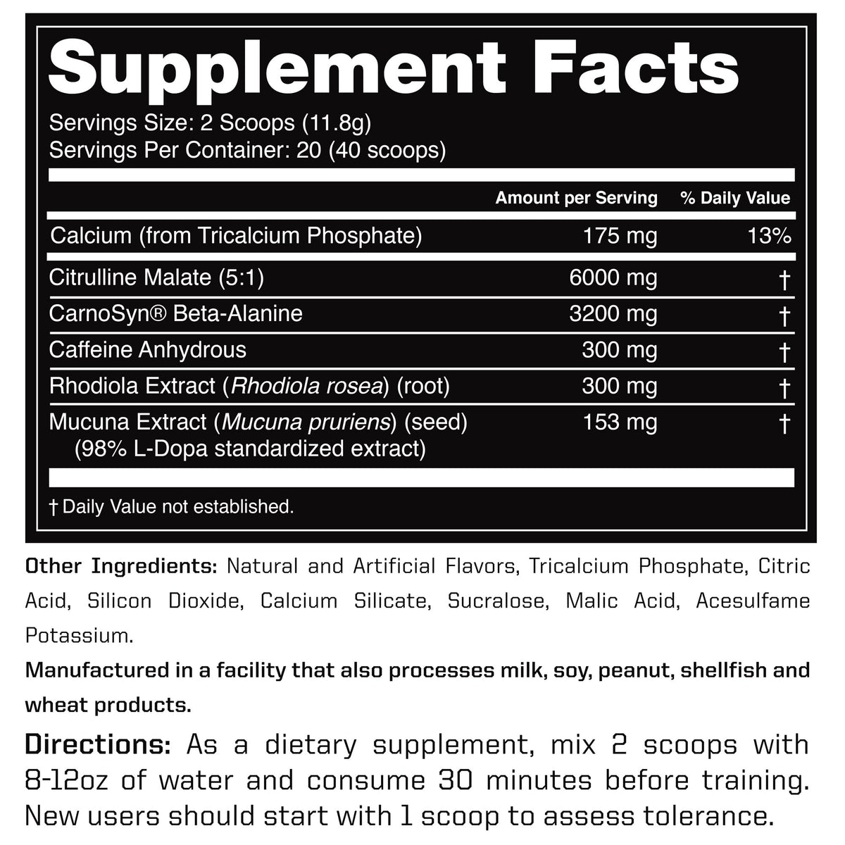 Outwork Nutrition Pre-Workout Supplement with Nootropics - Energy & Mental Focus