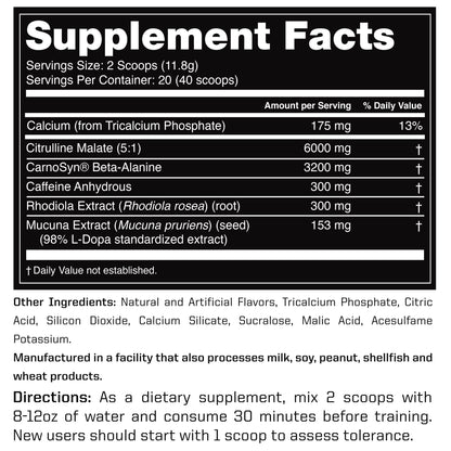 Outwork Nutrition Pre-Workout Supplement with Nootropics - Energy & Mental Focus