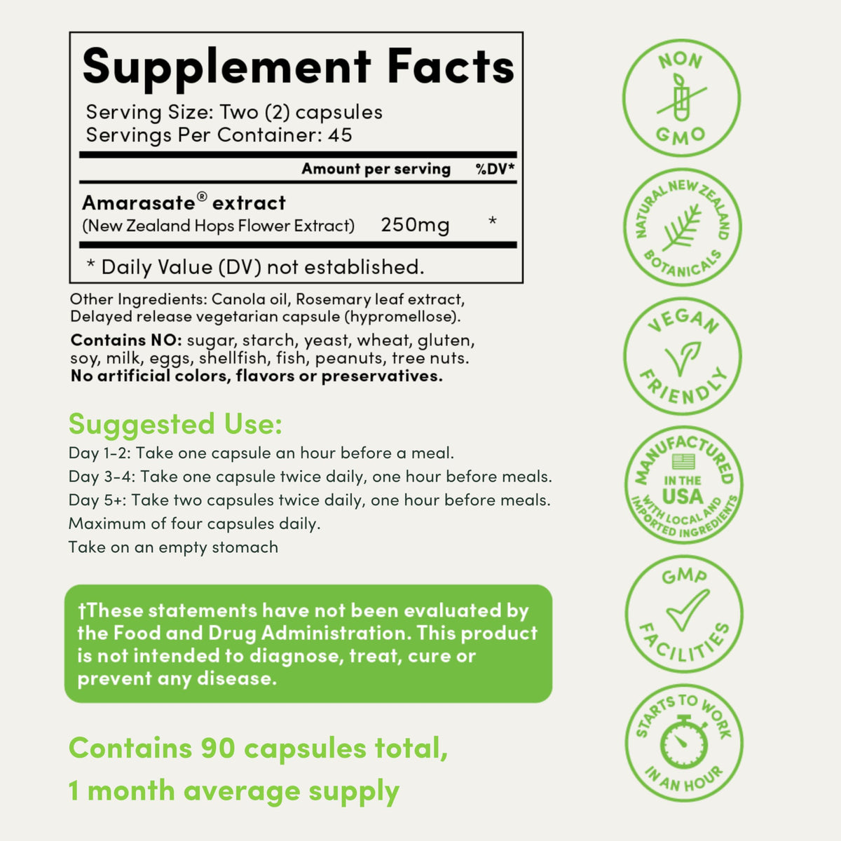 Calocurb Calorie Control Supplement, Natural GLP-1 Activator, 90 Count (1 Month Average