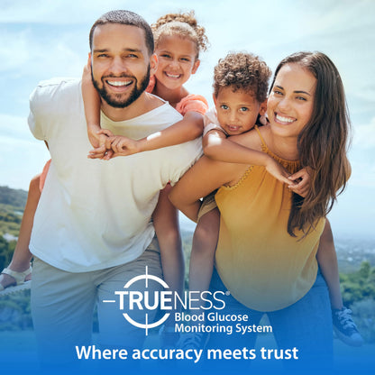 TRUENESS Blood Glucose Meter Kit with Testing Supplies | Includes Blood Glucose Monitor, Case, 100 Test Strips, 100 Lancets, Lancing Device - Fast, Easy Testing Supplies for Home Use