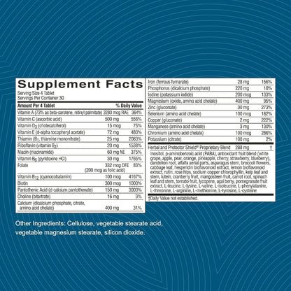Nature's Sunshine Super Supplemental: Complete Multivitamin with Minerals, Antioxidants & More for Nutritional Gaps, Overall Health, Immune & Energy Support. 120 Tabs