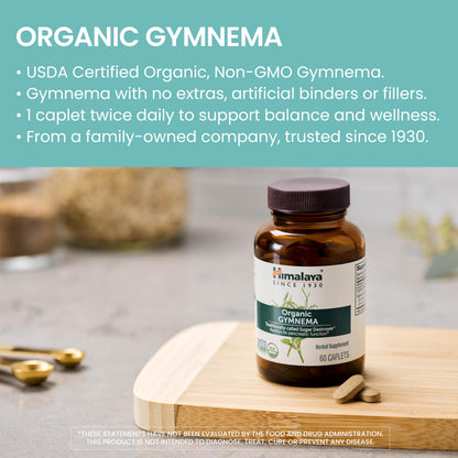 Himalaya USDA Organic Gymnema Sylvestre Supplement, 700mg, 60 Caplets