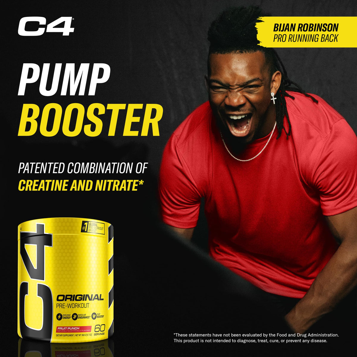C4 Original Pre Workout Powder Fruit Punch - Vitamin C for Immune Support - Sugar Free
