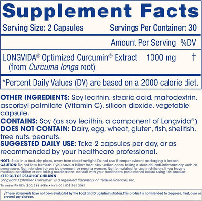 ProHealth Turmeric Curcumin Supplement: 285 Times More Bioavailable - Developed by Neuroscientists. 1000 mg Concentrated Longvida Curcumin Extract Per Serving (60 X 500mg Capsules Per Bottle)