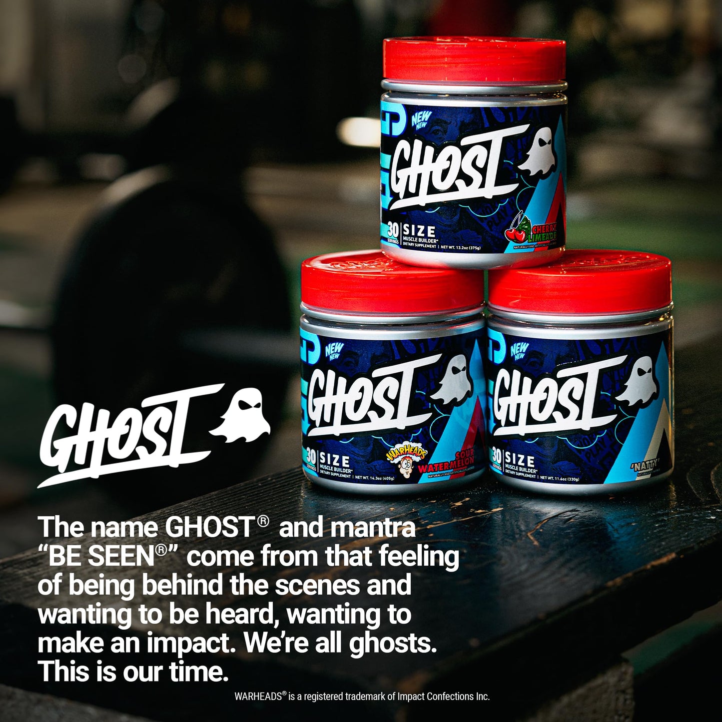 GHOST Size Muscle Builder Dietary Supplement - Cherry Limeade, 30 Servings – Support Muscle Growth & Strength Building for Men & Women - Creatine & Betaine - Free of Sugar & Gluten