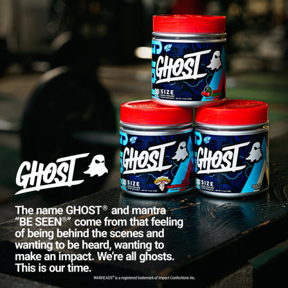 GHOST Size Muscle Builder Dietary Supplement - Cherry Limeade, 30 Servings – Support Muscle Growth & Strength Building for Men & Women - Creatine & Betaine - Free of Sugar & Gluten