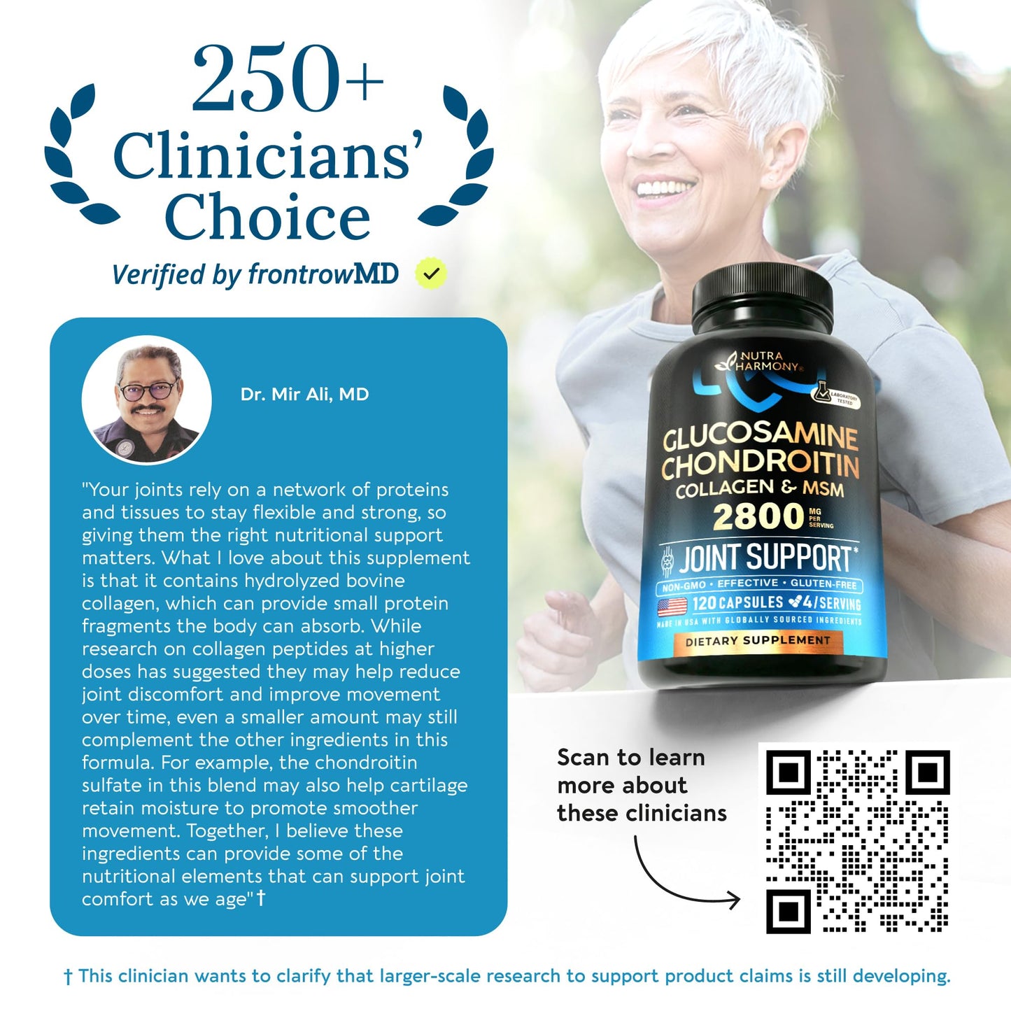 Glucosamine Chondroitin MSM Collagen | HSA | FSA Approved Product Items | Joint & Cartilage Support Supplement 2800 mg | Flexibility Nutritional Vitamins | Lab Tested | For Men & Women | 120 Capsules