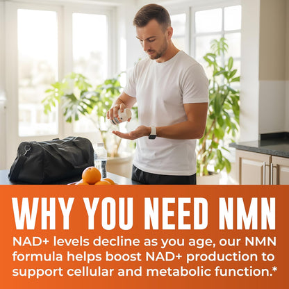 Left Coast Performance NMN Supplement 500mg for NAD+ Support – Nicotinamide Mononucleotide for Healthy Aging, Cellular Energy & Vitality – Third-Party Lab Tested, Non-GMO – 60 Capsules