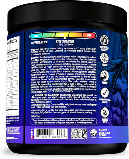 PROSUPPS Hyde Signature Sustained Pre-Workout, Blue Razz, 30-Servings and Creatine 300 Bundle