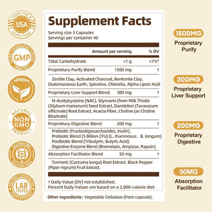 Totaria 2000MG All-in-1 Detox Binder + Strongest ''Lymph-Liver''
