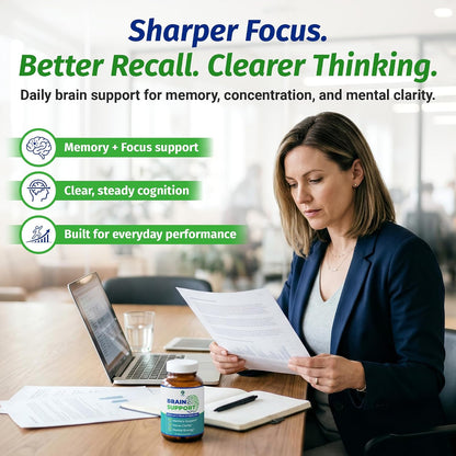 1 Body Brain Support - Bacopa Monnieri, Lion’s Mane for Memory & Focus