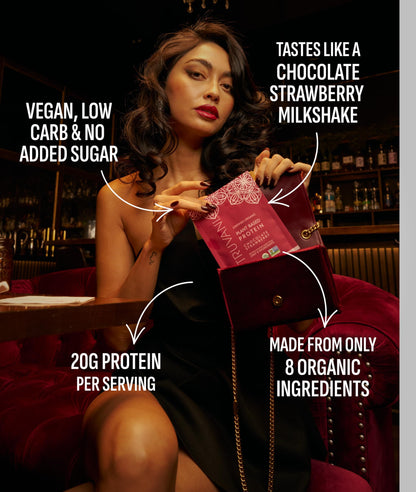 Truvani Organic Plant Based Protein Powder | Strawberry | 10 Servings | Vegan | 20g Pea Protein | Single Serving Travel Packets | Keto | Gluten & Dairy Free | Low Carb