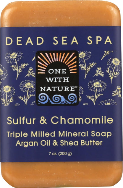 One With Nature, Bar Soap Sulfur Chamomile, 7 Ounce