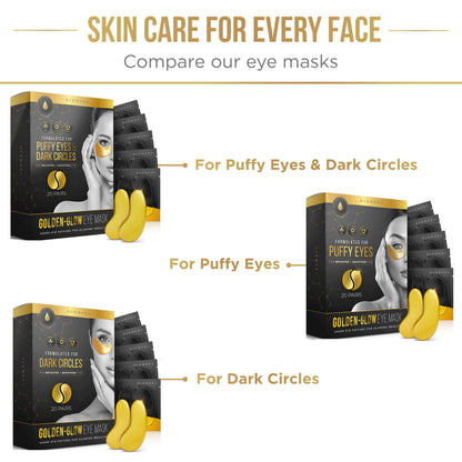 DERMORA Golden Glow Under Eye Patches (50 Pairs Eye Gels) - Rejuvenating Treatment