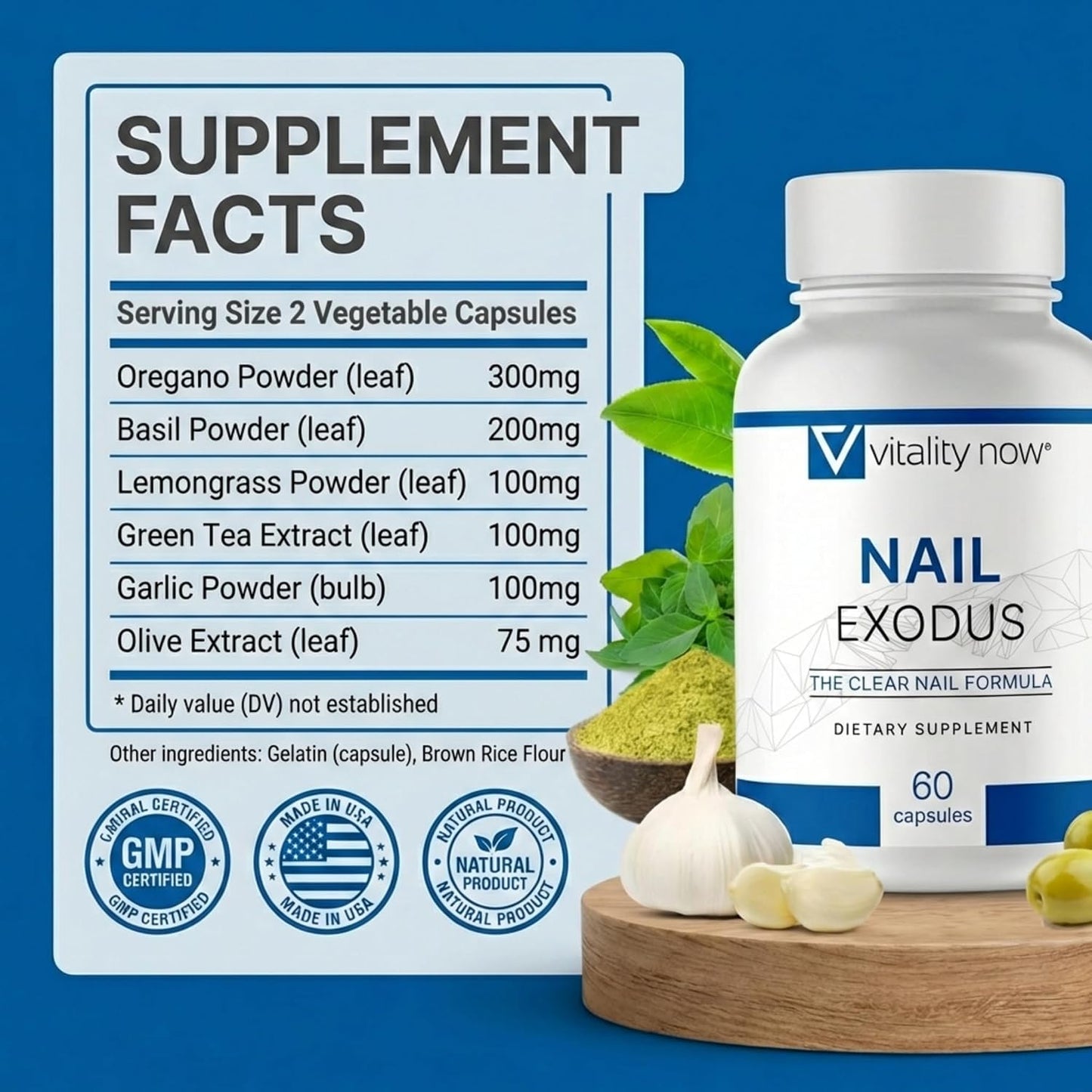 Nail Exodus - Vitality Healthy Nails - Premium Formula for Healthier Feet - 60 Capsules