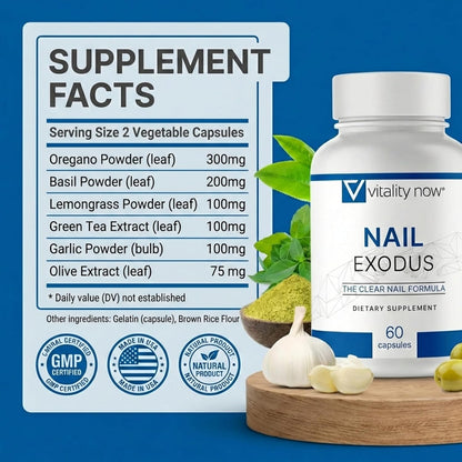 Nail Exodus - Vitality Healthy Nails - Premium Formula for Healthier Feet - 60 Capsules