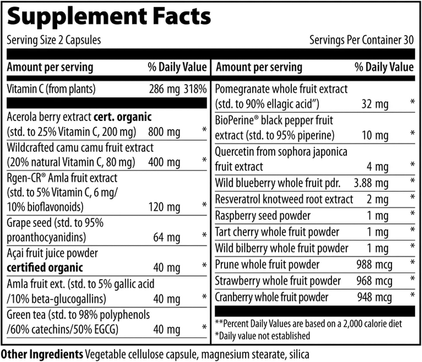 Vibrant Health Super Natural C, 120 Mg/1600 Orac, Capsules, 60-Count