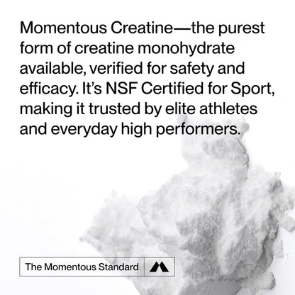 Momentous Creatine Monohydrate Powder - Creatine Powder - Supports Strength, Lean Muscle, & Recovery for Men & Women - NSF Certified for Sport - 5 g per Serving - 90 Servings