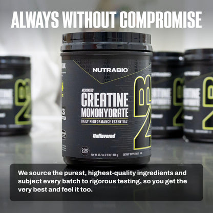 NutraBio Pure Micronized Creatine Monohydrate Powder Supplement, Unflavored, (300 g) - Supports Bulk Muscle Energy, Recovery, and Strength - HPLC Tested Creatine Powder Supplement for Men and Women
