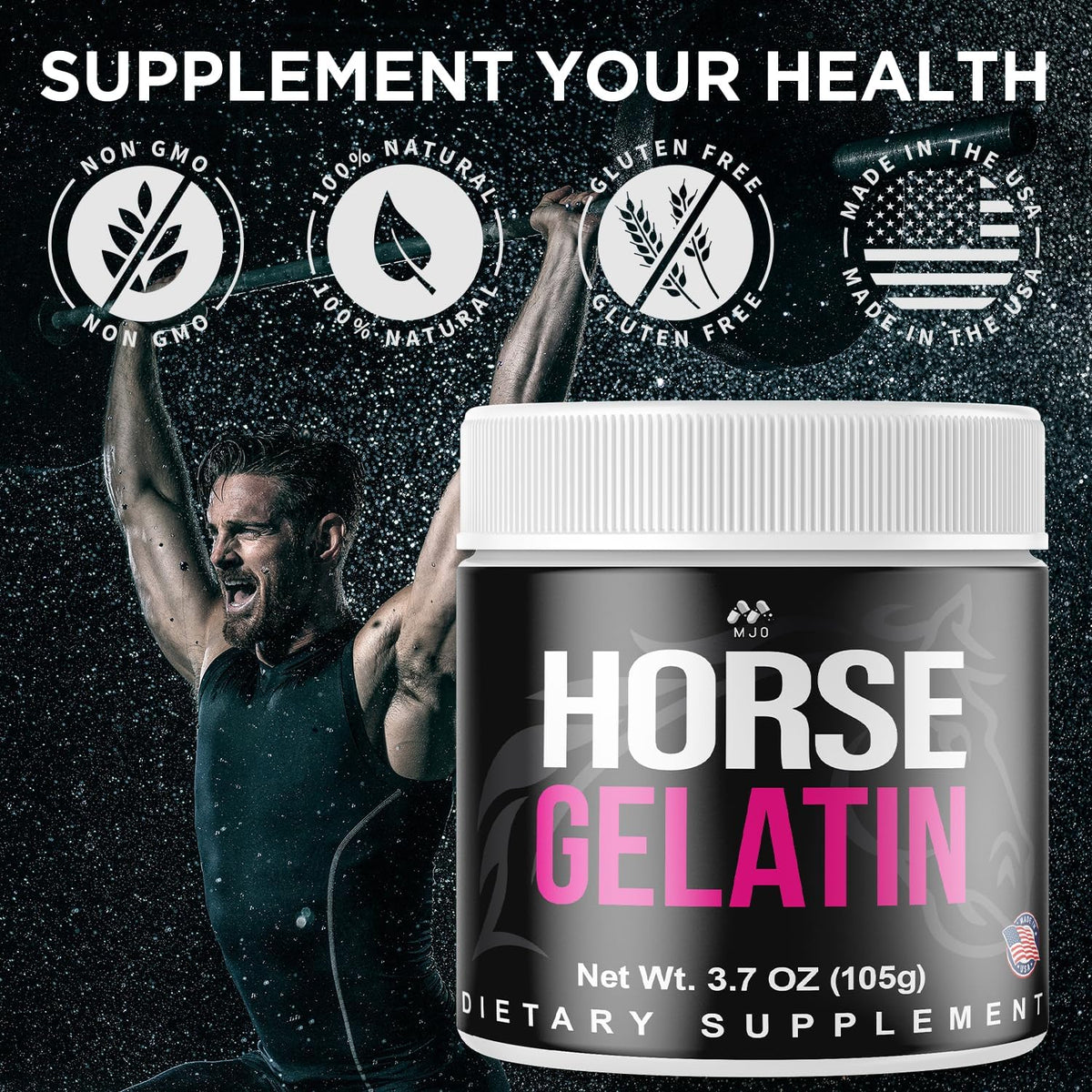 Horse Gelatin for Men Powder, Horse Gelatin Men's Supplement, 30 Servings