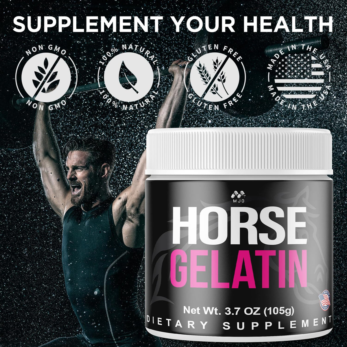 Horse Gelatin for Men Powder, Horse Gelatin Men's Supplement, 30 Servings