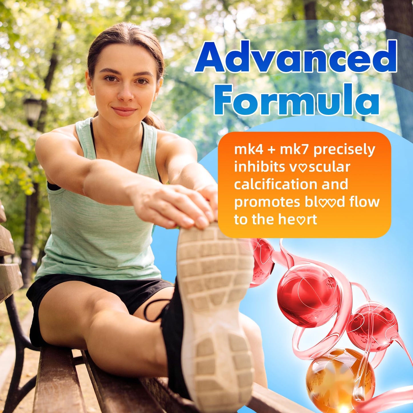 Vitamin K2 Gummies, Dual Formula Vitamin K2 Supplement with MK-7 & MK-4, Supports Bone Health, Gluten-Free, Sugar-Free, Non-GMO, Strawberry Flavor, 60 Gummies
