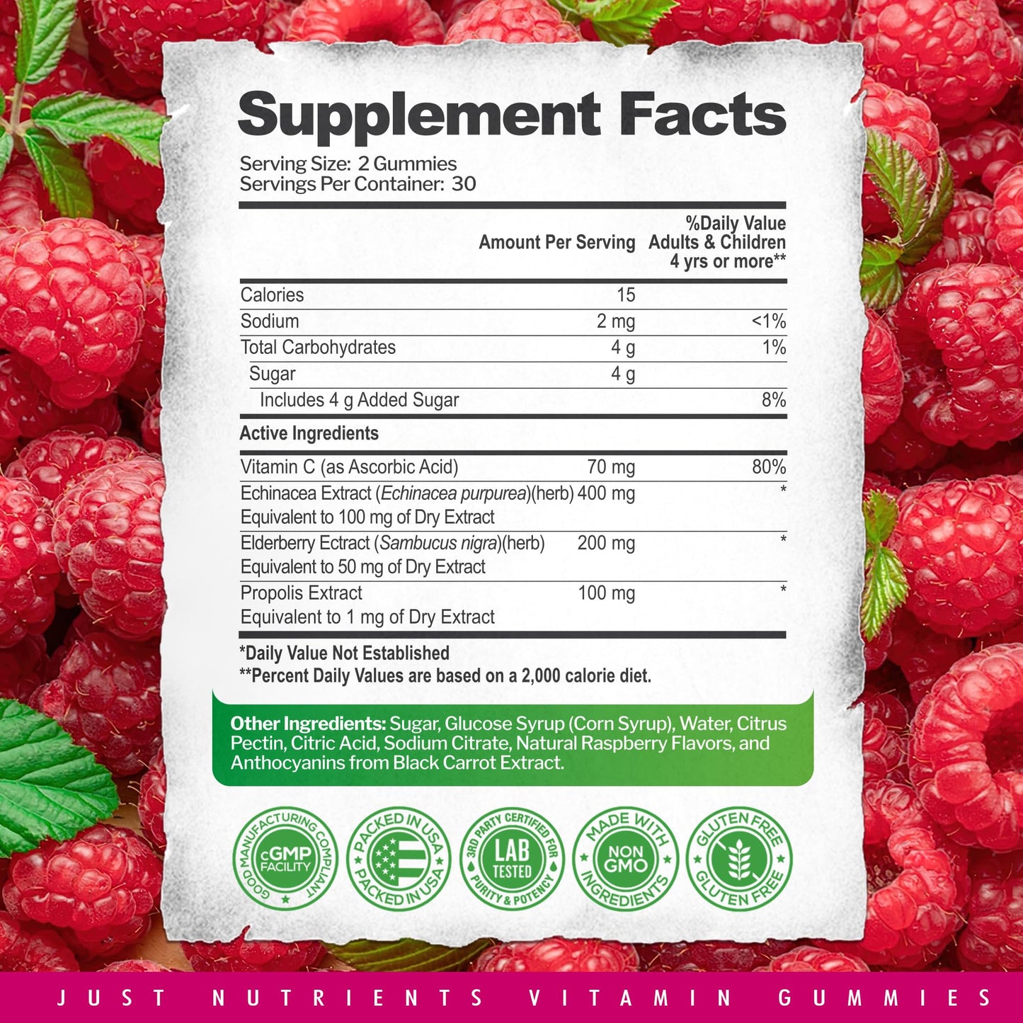 Elderberry 200mg Gummies with Vitamin C, Echinacea, Propolis (100 count) | Immune Support for Adults & Kids - Maximum Strength, Great Tasting Raspberry Flavor - Gluten-Free, Vegan