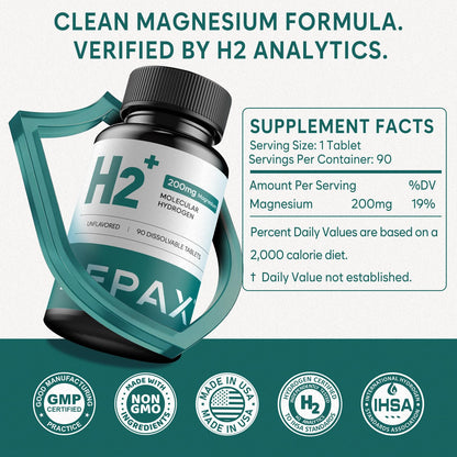 Molecular Hydrogen Water Tablets with Magnesium 16 PPM,IHSA Certified | Rich in Antioxidants - Supports Healthy Aging, Cellular Energy & Brain Health (90 Tablets,Blueberry)