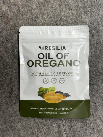 Resilia Oil Of Oregano Softgels with Black Seed Oil - 60 Softgels | Non-GMO, Gluten-Free and Soy-Free