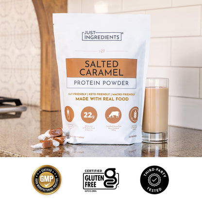 JUST INGREDIENTS Vanilla Bean Protein Powder – 20-Serving Blend with 100% Grass-Fed Whey & Organic Plant Proteins – Real Vanilla Bean & Cinnamon – Supports Muscle Recovery, Energy*