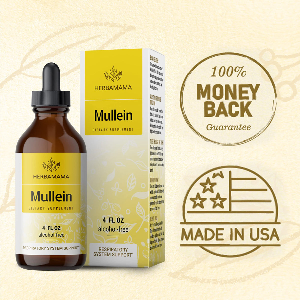 Mullein Leaf Tincture - Lung Cleanse - Vegan Mullein Drops - Lung Detox