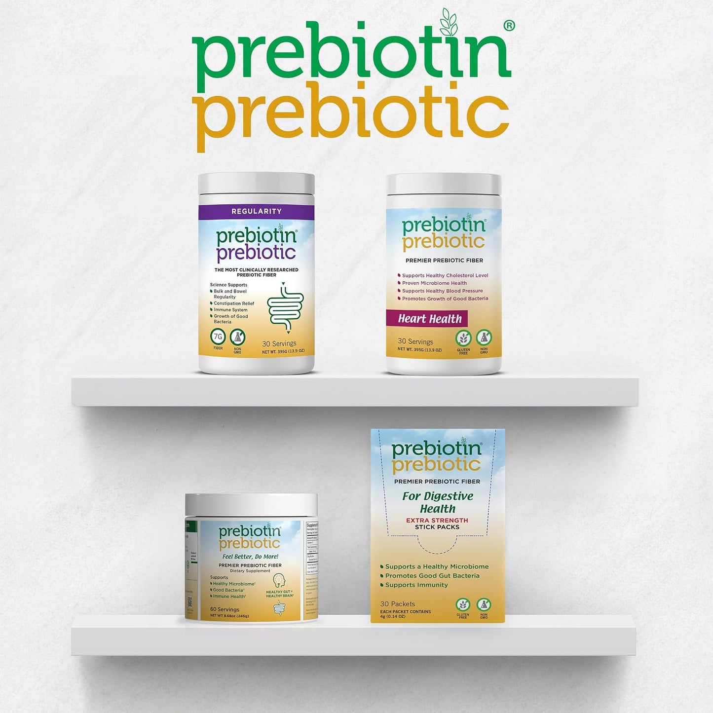 Prebiotin Prebiotic Fiber Supplement Powder � 8.68 oz � Supports Digestive Health � High Fiber, Boosts Probiotics, Reduces Hunger � All-Natural, Gluten-Free