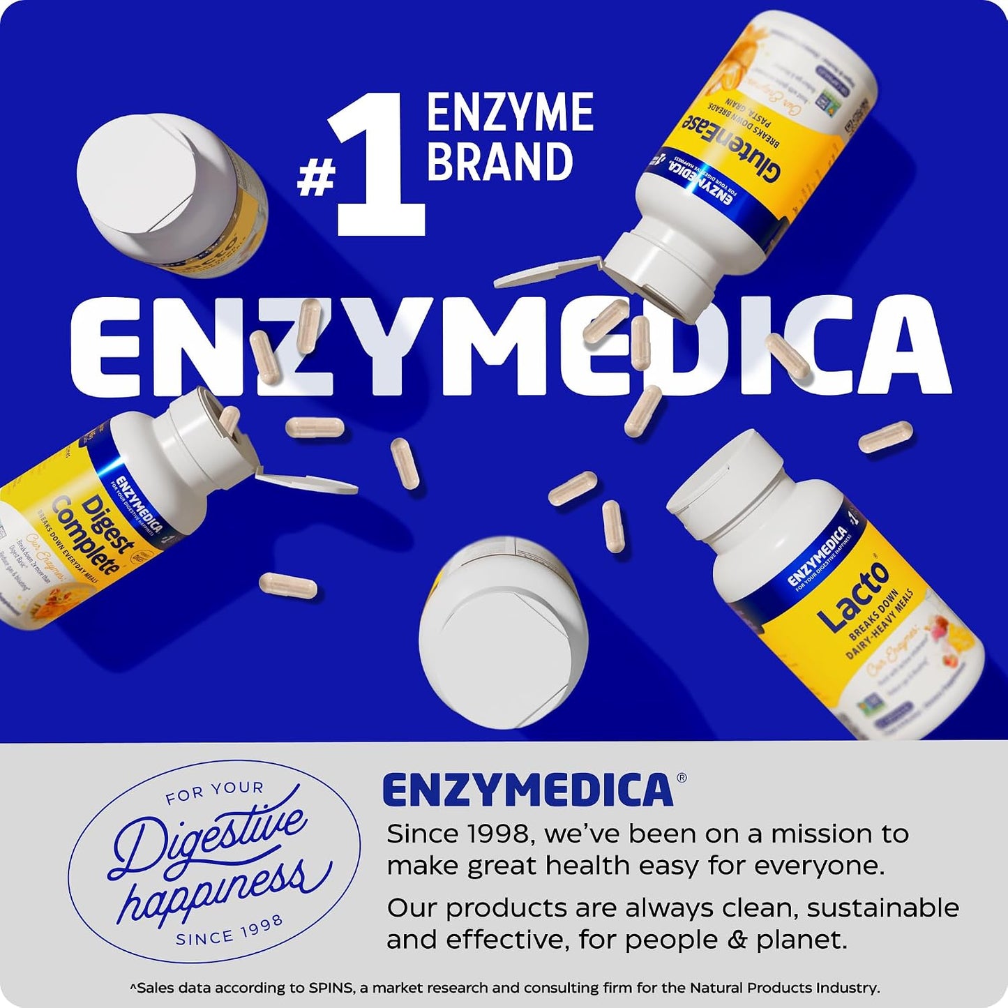 Enzymedica BeanAssist - Digestive Enzyme Supplement for Women & Men, Alpha Galactosidase Enzyme for Digestion & Gut Health Support, Helps Reduce Gas & Bloating, Fast-Acting, Vegan - 30 Caps