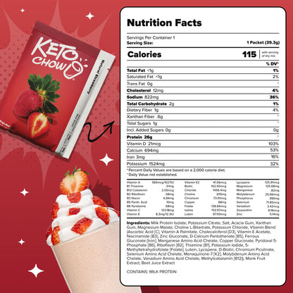 Keto Chow Chocolate Peanut Butter Meal Replacement Shake Powder, 1 Meal