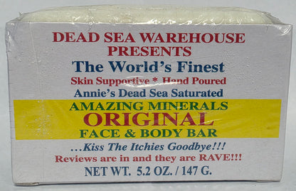 Dead Sea Warehouse - Dead Sea Salt Soap Bar - Original Face & Body Bar - Hydrating Mineral Soap for All Skin Types, Fragrance-Free - 3.5 oz
