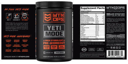 MTN OPS Yeti Mode High Stim Pre-Workout with Creatine, Pink Lemonade