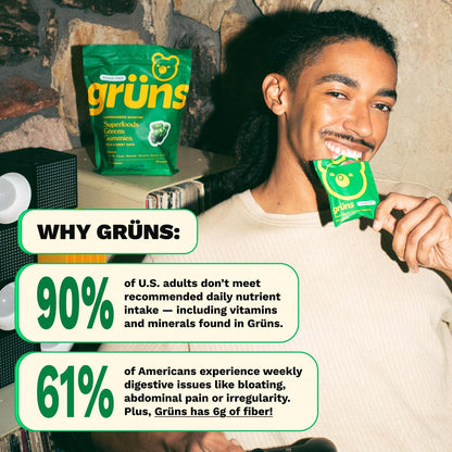 Adult Greens Gummies & Daily Multivitamin, Prebiotic Fiber, 28 ct | Adaptogens, Superfoods, 20+ Vitamins & Minerals, Digestion, Daily Support