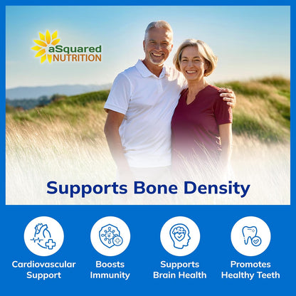Vitamin D3 with K2 Supplement - 180 Chewable Tablets: Vit D-3 2000 IU & K-2 | Max Strength D3 K2 - Pure D-3 Cholecalciferol & K-2 MK7 to Support Healthy Bones, Teeth, Heart - Antioxidant Energy Formula