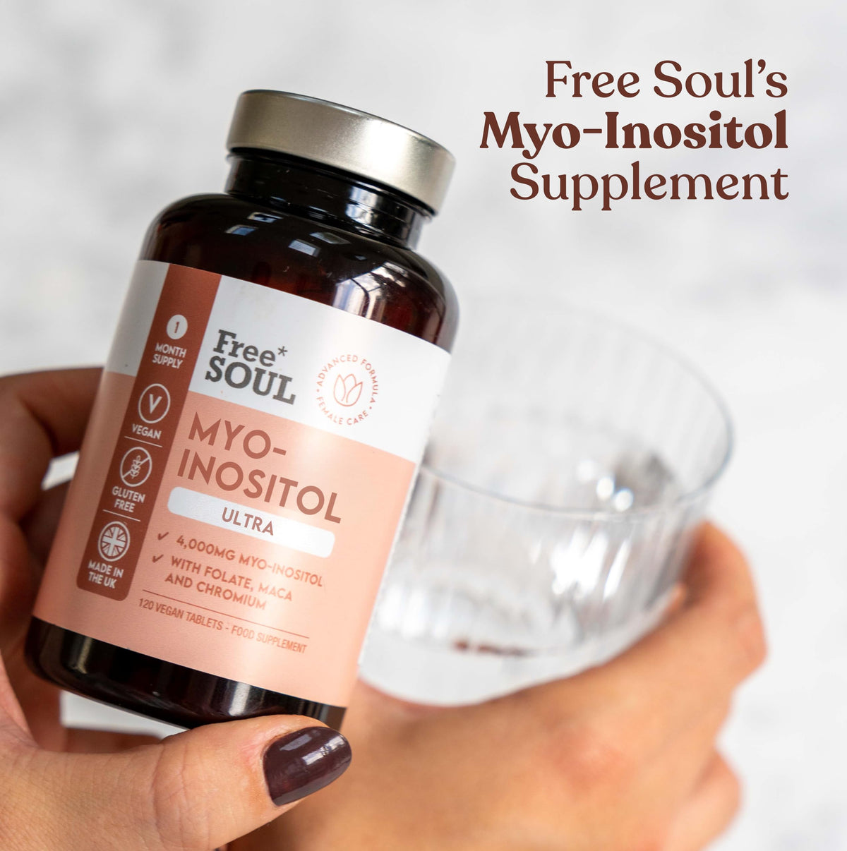 Free Soul Myo-Inositol Ultra Supplement with 4,000mg Myo-Inositol, 200ug Folate, 100ug