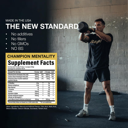 RAW Pump Stim Free Pre Workout (Watermelon) - Non-Stimulant Pre Workout Supplement Powder Nitric Oxide Booster - Pre Workout Supplements Drink for During Workout - 40 Servings