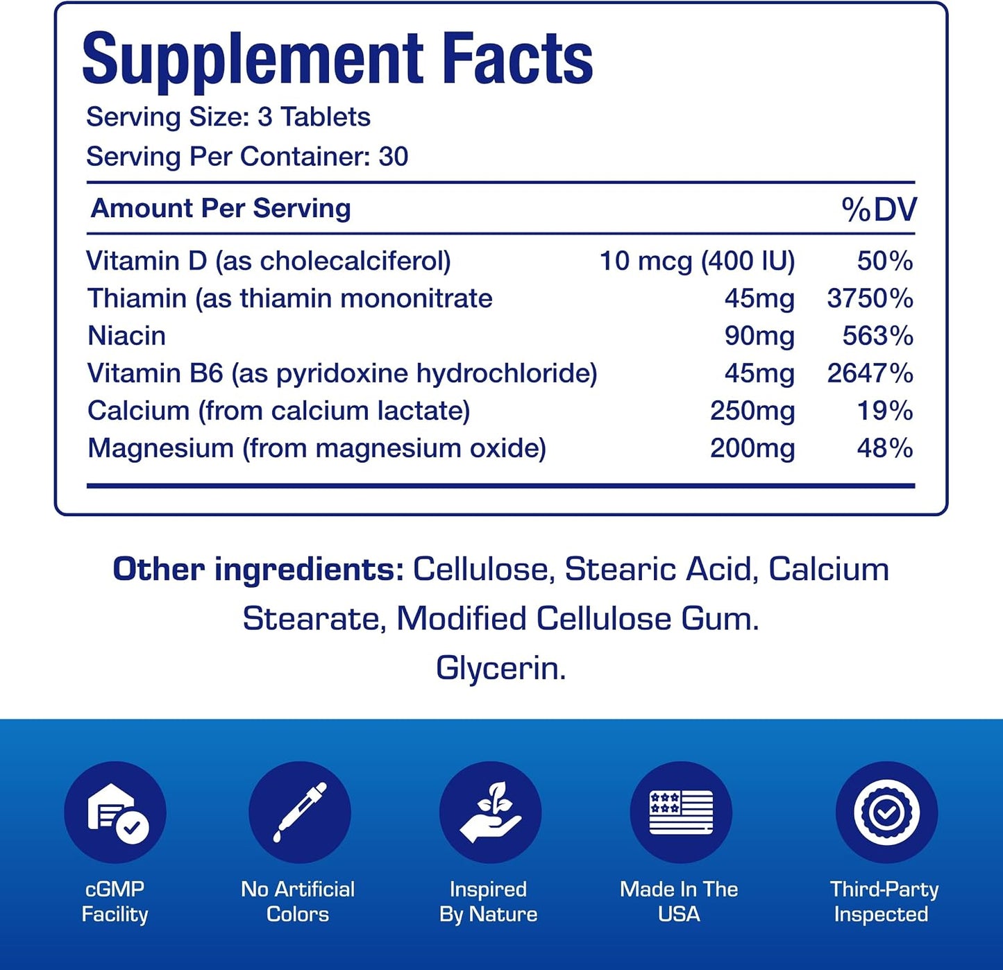 Advanced Calcium Magnesium Supplement - Clinically Formulated Magnesium Calcium with Vitamin D3 B1 B3 & B6 for Muscle Nerve Heart and Bone Health Support - Vegetarian Gluten Free Non-GMO (1 Month) M