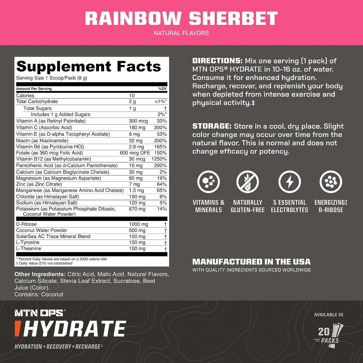MTN OPS Hydrate Rainbow Sherbet + Mango Peach Bundle